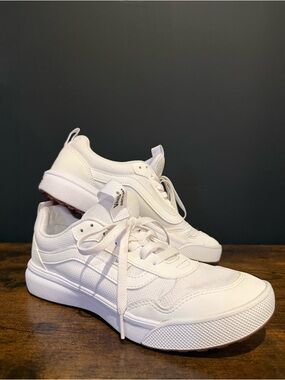 Women’s Vans White Sneakers Size 10 Gently Used Rare Style
